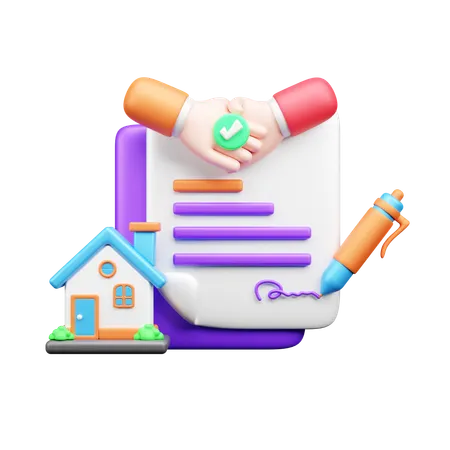 Home Contract  3D Icon