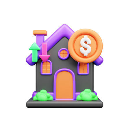 住宅費  3D Icon