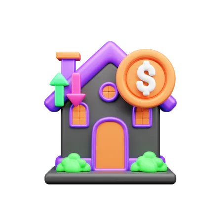 Home Cost  3D Icon