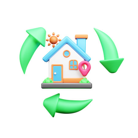 Home Cycle  3D Icon