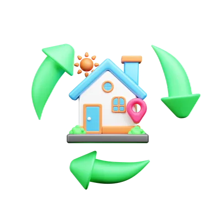 Home Cycle  3D Icon