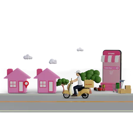 Home Delivery  3D Illustration