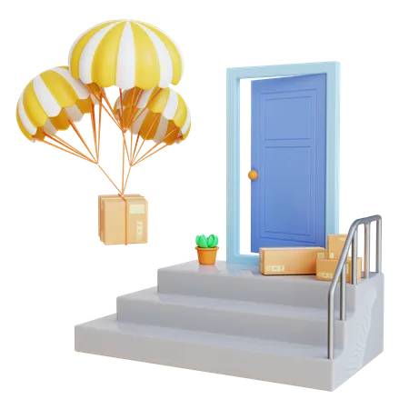 Home Delivery Service  3D Illustration