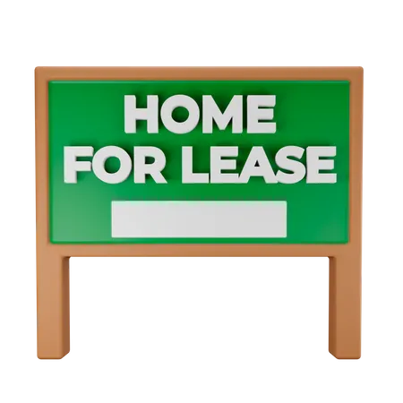 Home for lease wooden banner  3D Illustration