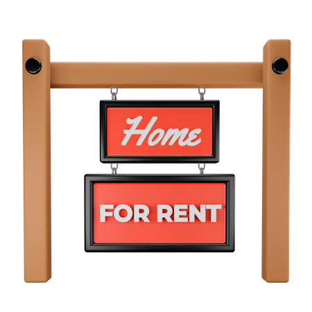 Home for rent  3D Illustration