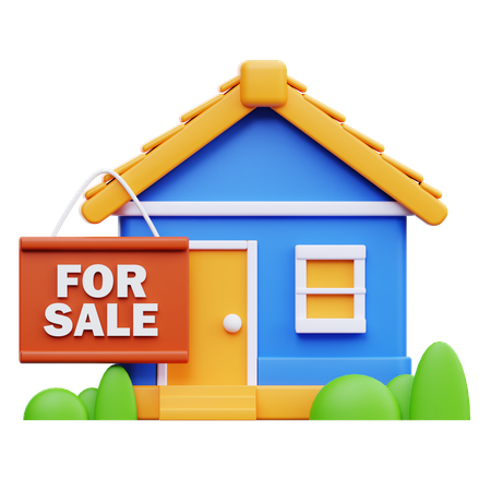 売り出し中の家  3D Icon
