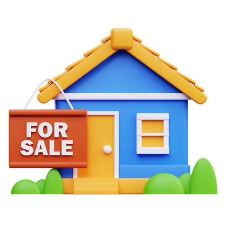 売り出し中の家  3D Icon
