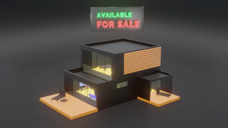 Home For Sale 3D Illustration