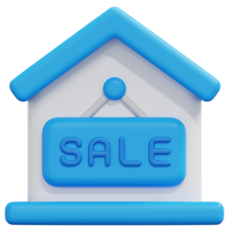 Home For Sale 3D Icon