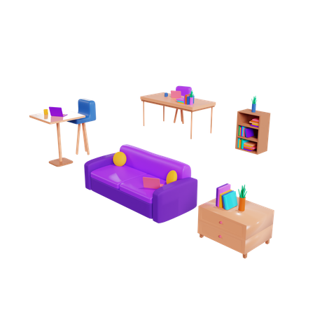 Home Furniture  3D Illustration