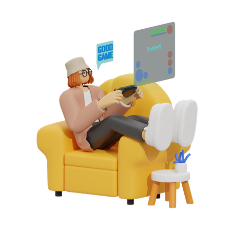 Gaming-Erlebnis zu Hause  3D Illustration