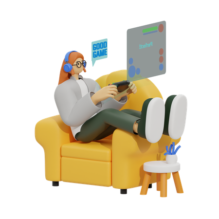 Home Gaming Experience  3D Illustration