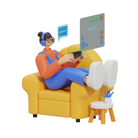 Home Gaming Experience  3D Illustration