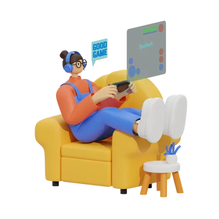 Home Gaming Experience  3D Illustration