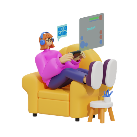 Home Gaming Experience  3D Illustration