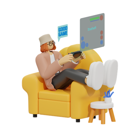 Home Gaming Experience  3D Illustration