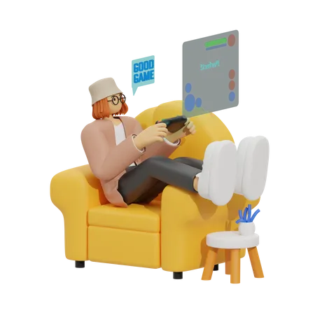 Home Gaming Experience  3D Illustration