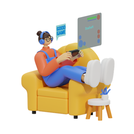 Home Gaming Experience 3D Illustration