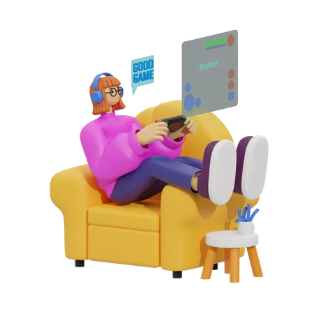 Home Gaming Experience  3D Illustration
