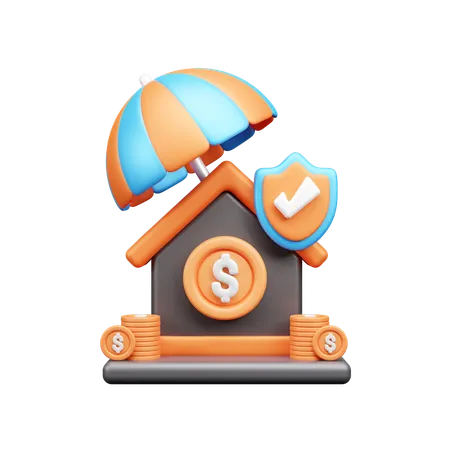 住宅保険  3D Icon