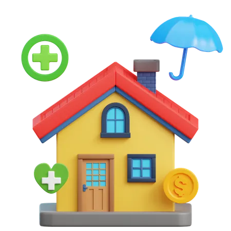 Home insurance  3D Icon