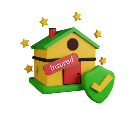 Home insurance  3D Icon