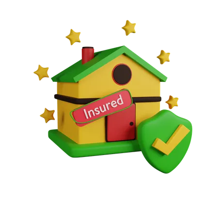 Home insurance  3D Icon