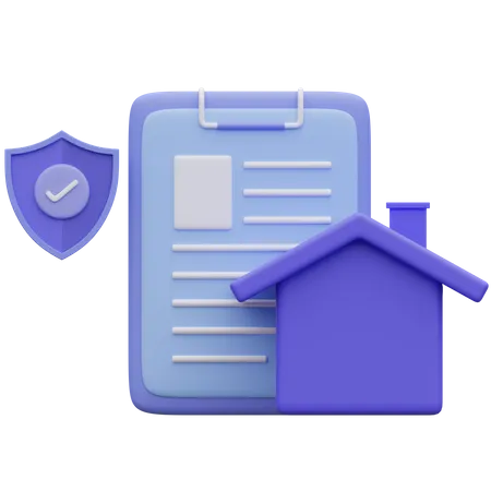 Home Insurance Policy 3 D Icon Illustation 3D Icon