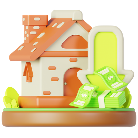 Home Investment Declines  3D Icon