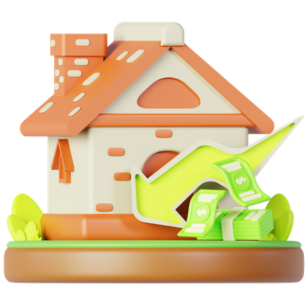Home Investment Declines  3D Icon