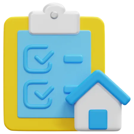 Home List  3D Icon