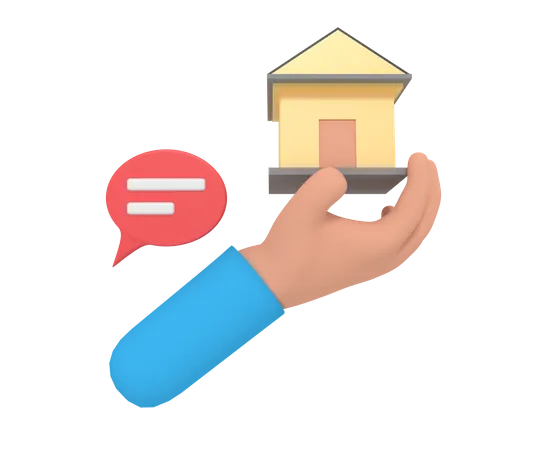 3 D Icon Of A Hand Holding A Home 3D Icon