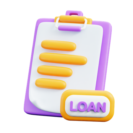 Home loan papers  3D Icon