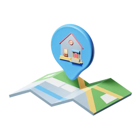 3 D Illustration Real Estate Map Pin 3D Icon