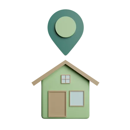 Adorable Home Location 3D Illustration