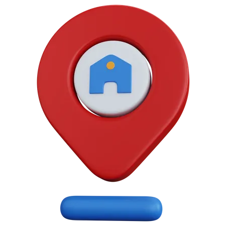 3 D Rendering Pinpointer Map With Icon Home Isolated 3D Icon