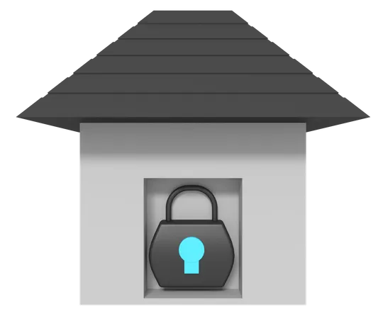 Home Padlock Security 3D Icon