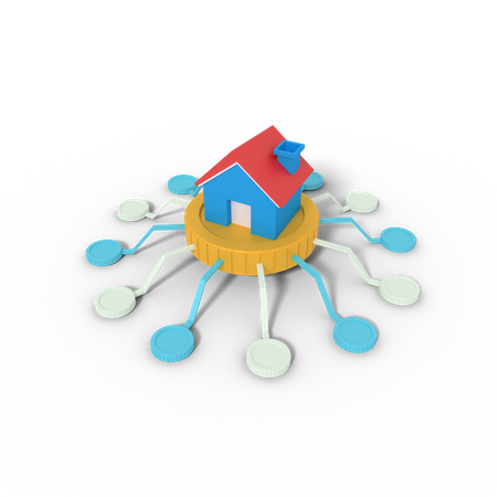 Home network 3D Icon