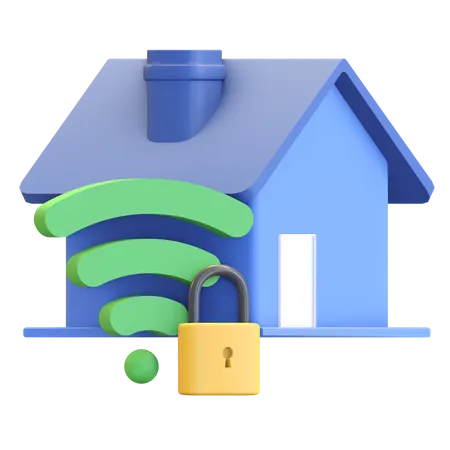 Home network security  3D Illustration