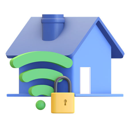 Home network security  3D Illustration