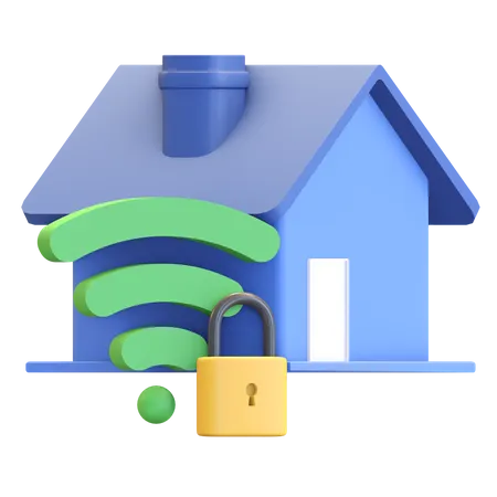 Home network security 3D Illustration