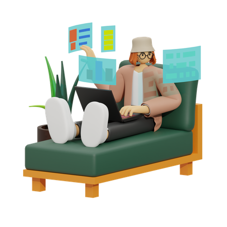 Home Office Setup  3D Icon