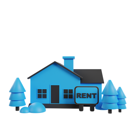 Home On Rent  3D Icon
