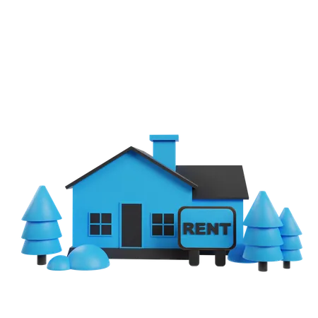 Home On Rent  3D Icon