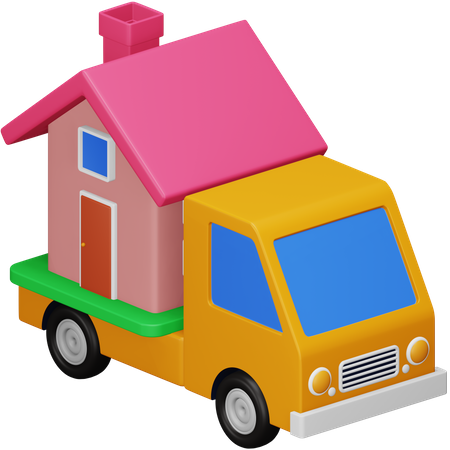 Home On Truck  3D Icon