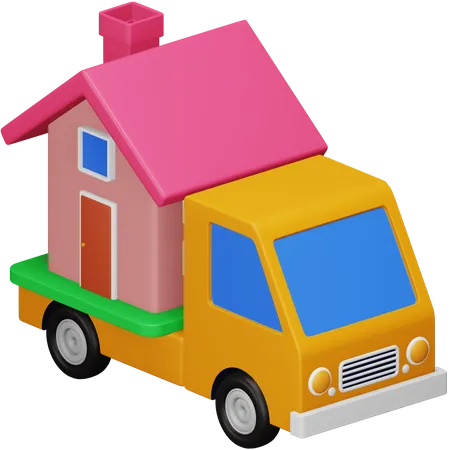 Home On Truck  3D Icon