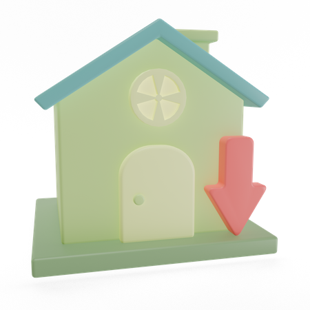 Home Price Down  3D Icon