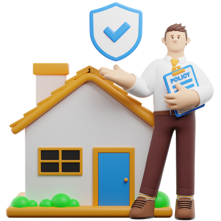 Home Property Insurance  3D Icon