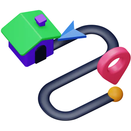 Home Route  3D Icon