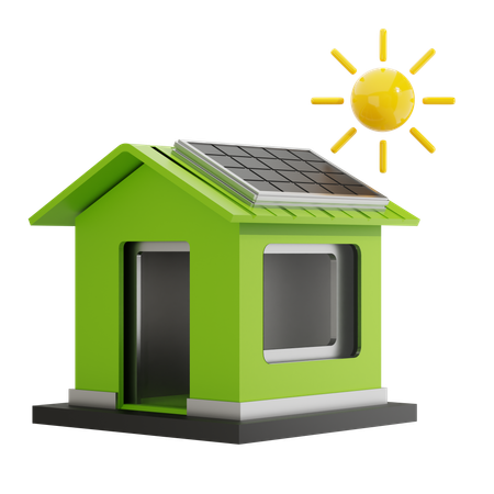 Home Solar Cell  3D Icon